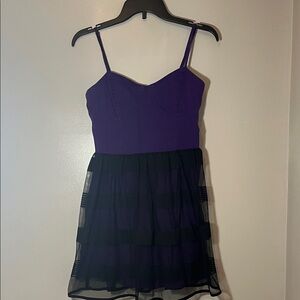 Aeropostale Purple and Black Mini Dress Medium